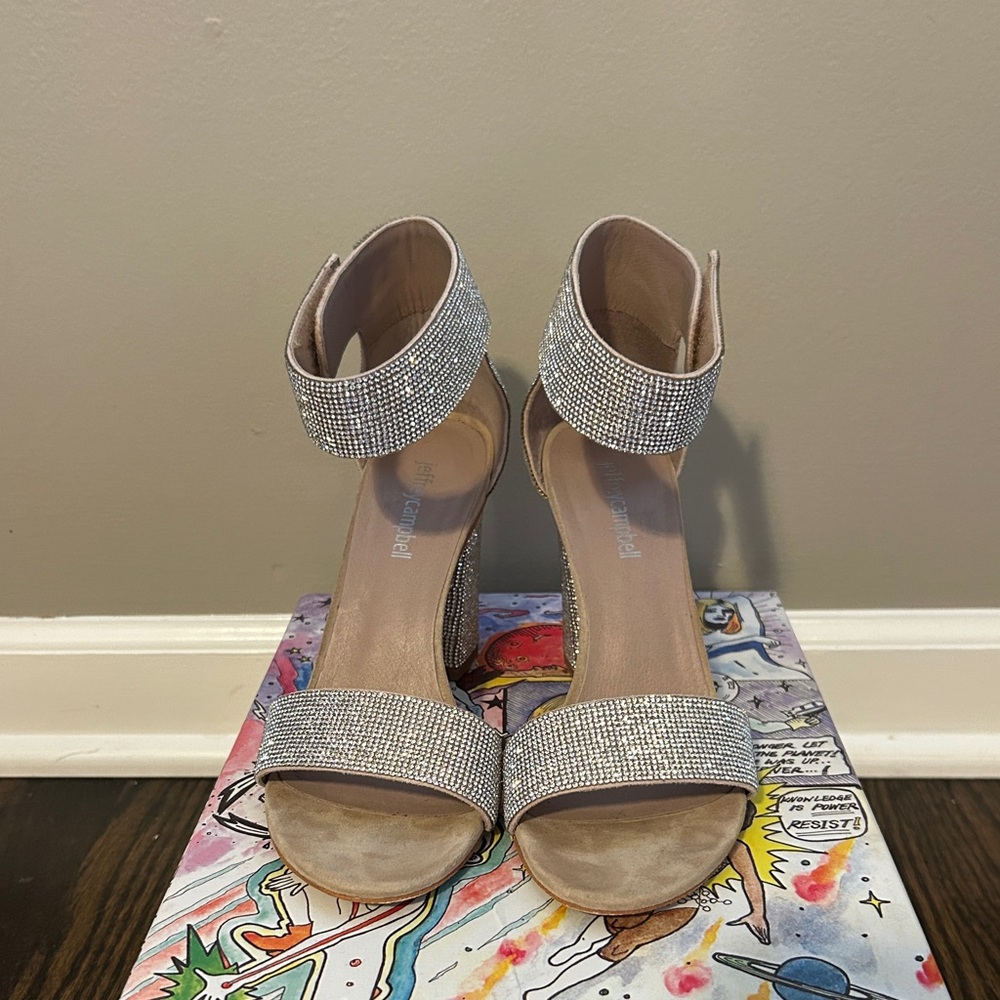 Jeffrey Campbell Kassidy Rhinestone Heeled Sandals - 7.5 - Picture 3 of 3